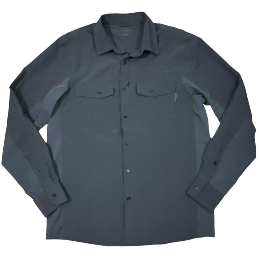 Klim‎ Size MEDIUM Button Front shirt Pockets Long Sleeve Gray Lightweight